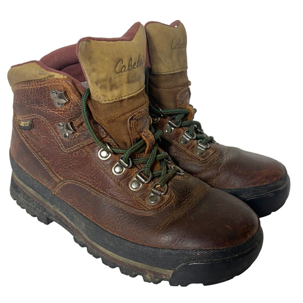 Cabelas Gore Tex Boots Leather Ankle Hiking Camping Outdoors Brown Women’s US 8
